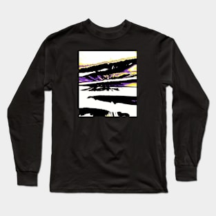 Nonbinary Pride Abstract Paint Zoom Design Long Sleeve T-Shirt